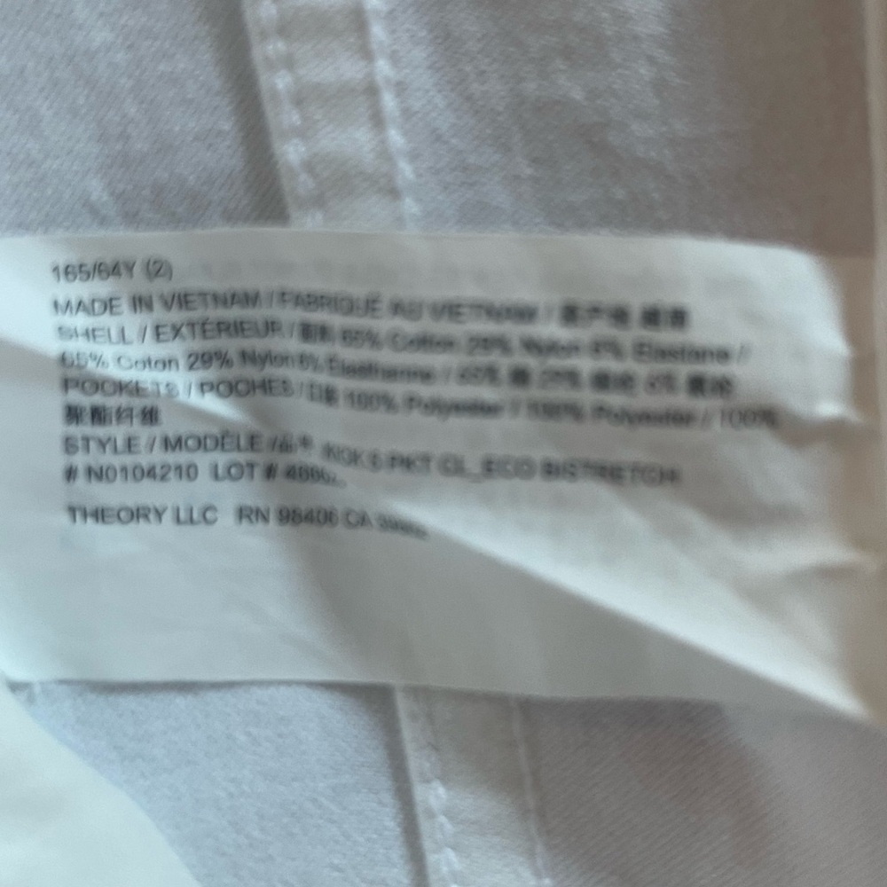 Theory White High Rise Flared Cropped Pants Size 2 - Picture 3 of 6